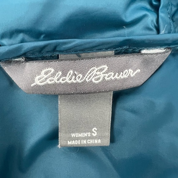 Eddie Bauer Peacock Blue Luna Peak Down Hooded Parka Coat Size Small Women's - Picture 2 of 6